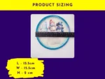 06_Product-Sizing Product sizing graphic showing snowman tray with ruler and dimensions: 15.5 cm x 15.5 cm x 2 cm.