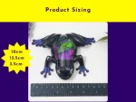 Enchanted Prism Frog displayed beside a ruler, with a yellow graphic listing the size as 10 cm by 13.5 cm by 3.5 cm.