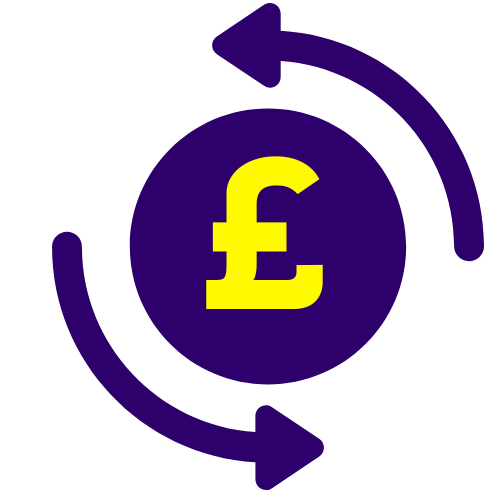 Kirnix Creations partial refund icon – PURPLE circle