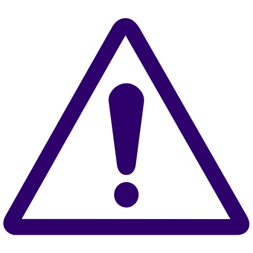 Kirnix Creations shipping restrictions icon –PURPLE warning triangle