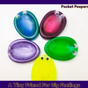 Group photo of all five Pocket Peepers characters