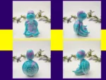 “Four-angle gallery of the Calming Pose Aqua Zen Turtle, showing its unique purple head shading and hand-painted shell patterns.”