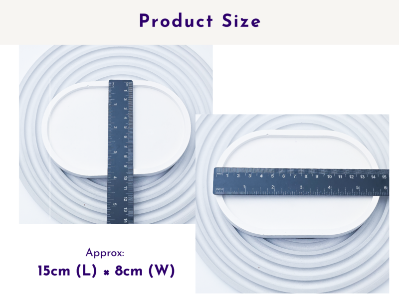 Image 5: Small oval tray dimensions shown with rulers