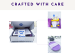 Image 8: Kirnix packaging collage with branded box, wrapped tray, and thank you card