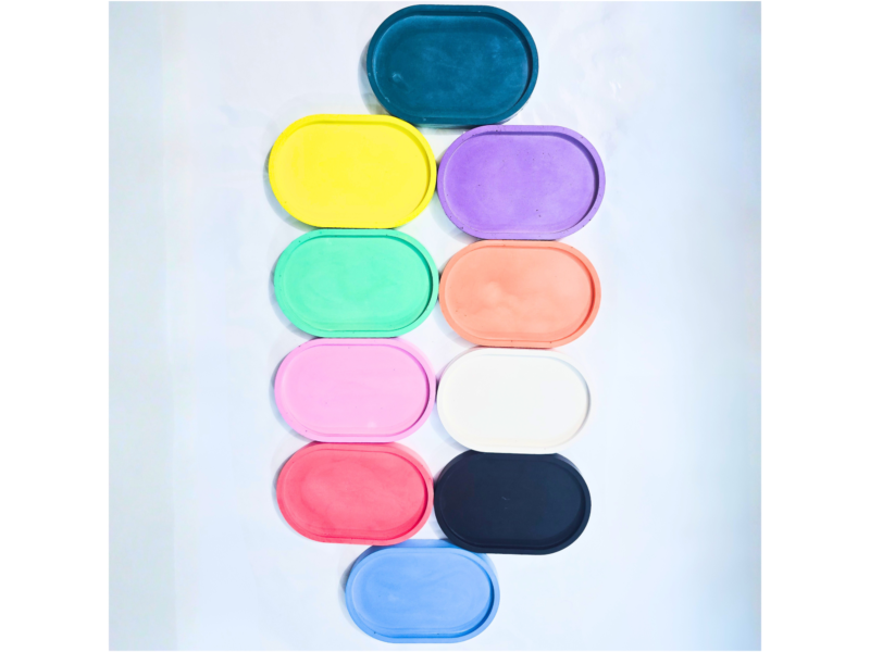 Image 11: Colour sample image showing multiple tray shades in bright and neutral tones