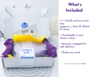 Graphic titled What’s Included showing the tray, branded packaging, and box contents.