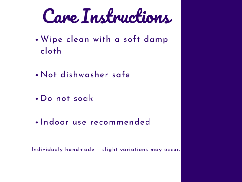 Care instructions graphic for resin worry stones.