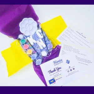 Paint Your Own Name Kit boxed and ready to gift with letters and paint set inside