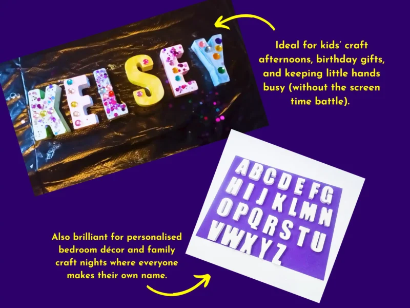 Screen-free kids craft kit perfect for family craft nights and personalised name décor