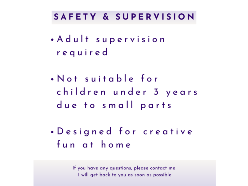 Safety and supervision slide for Kirnix Kits personalised name painting kit.