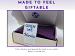 Open gift box packaging for Kirnix Kits personalised name painting kit.