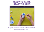 Child painting a blank space-themed shape from the paint your own kit