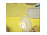 Video still showing a resin mould on a yellow work surface