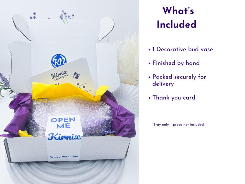 Open Kirnix package with tissue paper and text listing what is included