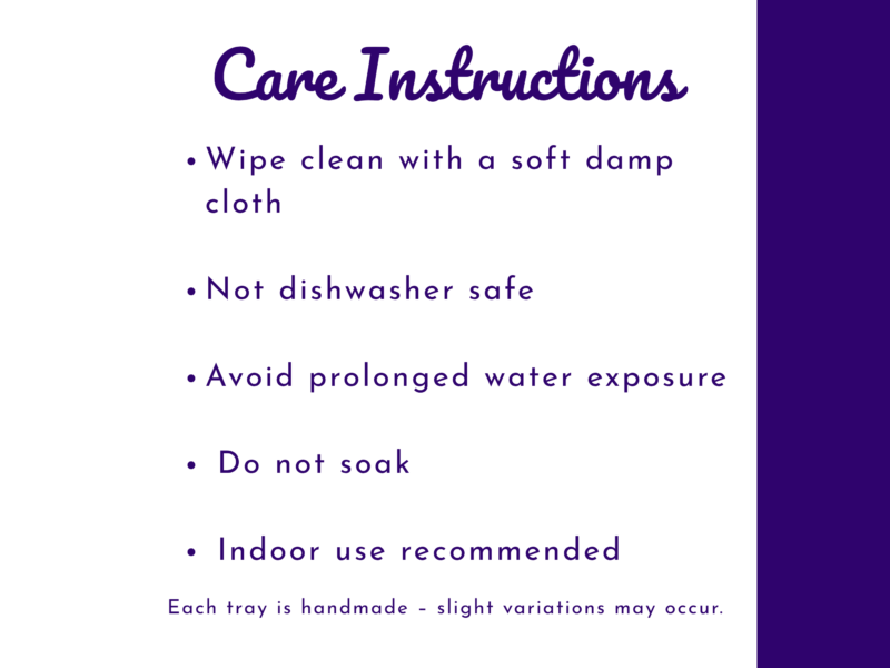 Care instructions graphic for cleaning and indoor use