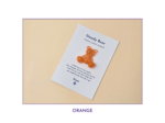 Steady Bear glitter pocket companion in orange on its printed support card.