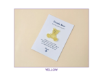 Steady Bear glitter pocket companion in yellow on its printed support card.