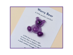 Worry Bear pocket companion resin keepsake on backing card