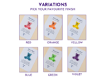 Worry Bear pocket companion colour variations in red, orange, yellow, blue, green and violet