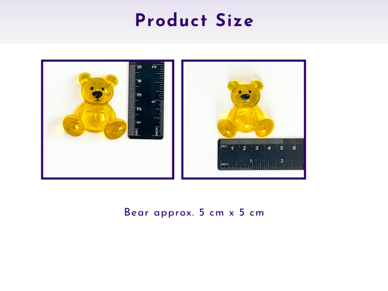 Worry Bear pocket companion size guide with ruler