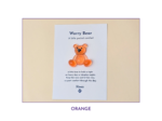 Orange Worry Bear pocket companion on backing card