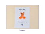 Orange Worry Bear pocket companion on backing card