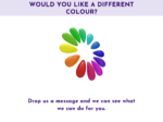 KXK-RBMK-04 Glossy rainbow color wheel made of teardrop shapes on a white background.