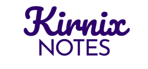 Purple Kinetic NOTES logo on black background, with 'Kinetic' in cursive above 'NOTES'