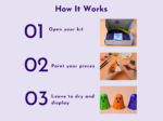 Step 01: Open your kit with purple tissue and a note that says Open Me in a box labeled Kinnix (How It Works).