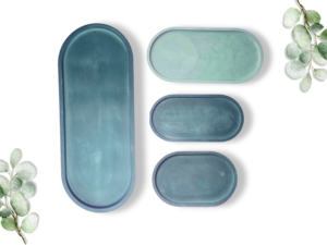 Indigo Oval Bedside and Catchall Tray
